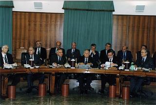 Roma, Palazzo dei Marescialli: intervento del Presidente della Repubblica alla riunione del CSM per il commiato del primo presidente della Corte Suprema di Cassazione prof. Vittorio Sgroi