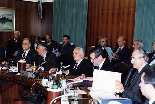 Roma, Palazzo dei Marescialli: intervento del Presidente della Repubblica alla riunione del CSM per il commiato del primo presidente della Corte Suprema di Cassazione prof. Vittorio Sgroi