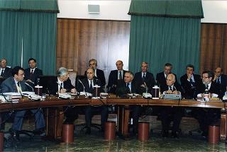 Roma, Palazzo dei Marescialli: intervento del Presidente della Repubblica alla riunione del CSM per il commiato del primo presidente della Corte Suprema di Cassazione prof. Vittorio Sgroi