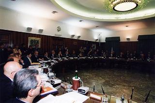 Roma, Palazzo dei Marescialli: intervento del Presidente della Repubblica alla riunione del CSM per il commiato del primo presidente della Corte Suprema di Cassazione prof. Vittorio Sgroi