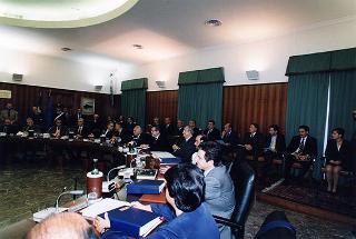 Roma, Palazzo dei Marescialli: intervento del Presidente della Repubblica alla riunione del CSM per il commiato del primo presidente della Corte Suprema di Cassazione prof. Vittorio Sgroi