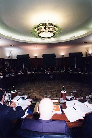 Roma, Palazzo dei Marescialli: intervento del Presidente della Repubblica alla riunione del CSM per il commiato del primo presidente della Corte Suprema di Cassazione prof. Vittorio Sgroi