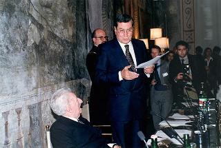 Roma, Palazzo Giustiniani: intervento del Presidente della Repubblica alla cerimonia per il 90° compleanno del senatore a vita Giovanni Leone