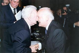 Roma, Palazzo Giustiniani: intervento del Presidente della Repubblica alla cerimonia per il 90° compleanno del senatore a vita Giovanni Leone