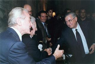 Roma, Palazzo Giustiniani: intervento del Presidente della Repubblica alla cerimonia per il 90° compleanno del senatore a vita Giovanni Leone