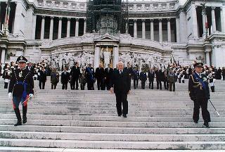 Roma, Altare della Patria: deposizione di una corona d'alloro, da parte del Presidente della Repubblica, in occasione della Giornata dell'Unità Nazionale e delle Forze Armate
