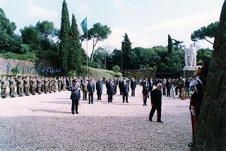 Roma, Mausoleo Ardeatino: deposizione di una corona d'alloro, da parte del Presidente della Repubblica, in occasione della Giornata dell'Unità Nazionale e delle Forze Armate