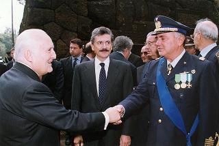 Roma, Mausoleo Ardeatino: deposizione di una corona d'alloro, da parte del Presidente della Repubblica, in occasione della Giornata dell'Unità Nazionale e delle Forze Armate