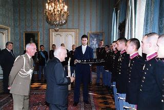 Delegazione di ufficiali ed allievi dell'Accademia Militare di Modena in servizio di guardia d'onore al Palazzo del Quirinale
