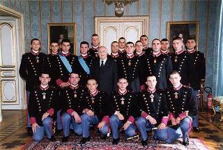 Delegazione di ufficiali ed allievi dell'Accademia Militare di Modena in servizio di guardia d'onore al Palazzo del Quirinale