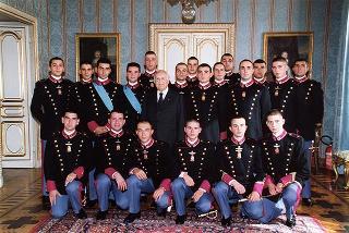 Delegazione di ufficiali ed allievi dell'Accademia Militare di Modena in servizio di guardia d'onore al Palazzo del Quirinale
