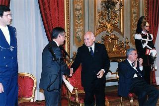 Prof. Marcello Panettoni, presidente dell'Unione delle Province d'Italia, con i vertici del sodalizio, in occasione del 90° anniversario di costituzione dell'UPI