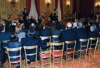 Prof. Marcello Panettoni, presidente dell'Unione delle Province d'Italia, con i vertici del sodalizio, in occasione del 90° anniversario di costituzione dell'UPI
