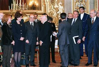 Prof. Marcello Panettoni, presidente dell'Unione delle Province d'Italia, con i vertici del sodalizio, in occasione del 90° anniversario di costituzione dell'UPI