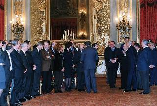 Prof. Marcello Panettoni, presidente dell'Unione delle Province d'Italia, con i vertici del sodalizio, in occasione del 90° anniversario di costituzione dell'UPI
