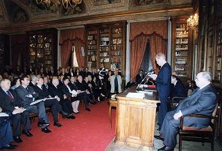 Roma, Palazzo Corsini: intervento del Presidente della Repubblica all'Adunanza Pubblica a classi riunite dell'Accademia Nazionale dei Lincei per l'inaugurazione dell'anno accademico 1998-1999