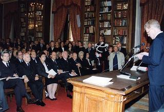 Roma, Palazzo Corsini: intervento del Presidente della Repubblica all'Adunanza Pubblica a classi riunite dell'Accademia Nazionale dei Lincei per l'inaugurazione dell'anno accademico 1998-1999