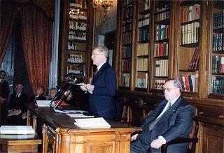Roma, Palazzo Corsini: intervento del Presidente della Repubblica all'Adunanza Pubblica a classi riunite dell'Accademia Nazionale dei Lincei per l'inaugurazione dell'anno accademico 1998-1999