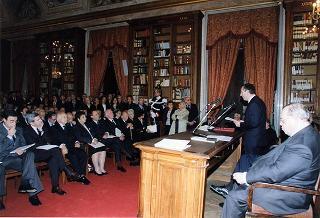 Roma, Palazzo Corsini: intervento del Presidente della Repubblica all'Adunanza Pubblica a classi riunite dell'Accademia Nazionale dei Lincei per l'inaugurazione dell'anno accademico 1998-1999