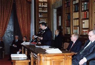 Roma, Palazzo Corsini: intervento del Presidente della Repubblica all'Adunanza Pubblica a classi riunite dell'Accademia Nazionale dei Lincei per l'inaugurazione dell'anno accademico 1998-1999