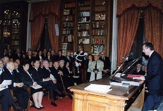 Roma, Palazzo Corsini: intervento del Presidente della Repubblica all'Adunanza Pubblica a classi riunite dell'Accademia Nazionale dei Lincei per l'inaugurazione dell'anno accademico 1998-1999
