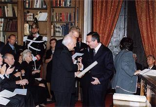 Roma, Palazzo Corsini: intervento del Presidente della Repubblica all'Adunanza Pubblica a classi riunite dell'Accademia Nazionale dei Lincei per l'inaugurazione dell'anno accademico 1998-1999