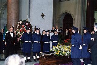 Roma, Chiesa del Sacro Cuore Immacolato di Maria: intervento del Presidente della Repubblica ai funerali dell'on. prof. Alfredo Covelli