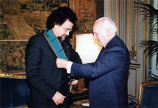 Incontro del Presidente della Repubblica Oscar Luigi Scalfaro con il Maestro Giuseppe Sinopoli e alcuni suoi familiari