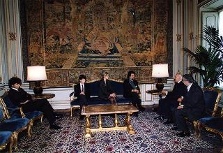 Incontro del Presidente della Repubblica Oscar Luigi Scalfaro con il Maestro Giuseppe Sinopoli e alcuni suoi familiari