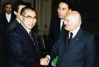Il Presidente della Repubblica Oscar Luigi Scalfaro incontra Keizo Obuchi, Primo Ministro del Giappone