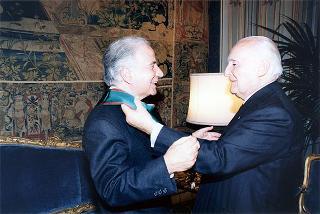 Incontro del Presidente della Repubblica Oscar Luigi Scalfaro con Mario Ciancio Sanfilippo, presidente della Federazione Italiana Editori Giornali