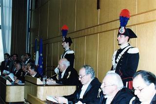 Intervento del Presidente della Repubblica alla cerimonia di insediamento del presidente Francesco Sernia. Roma, Palazzo della Corte dei conti