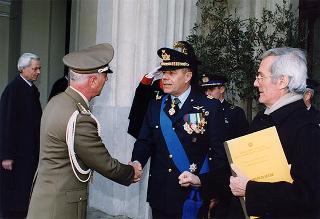 Il Presidente della Repubblica Scalfaro riceve il Generale di Squadra Aerea Andrea Fornasiero, nuovo Capo di Stato maggiore dell'Aeronautica