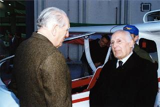 Monterotondo: intervento del Presidente della Repubblica alla presentazione del velivolo 450T della Ditta costruzioni aeronavali Arrow