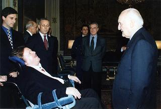 Il Presidente della Repubblica Oscar Luigi Scalfaro incontra Ambrogio Fogar