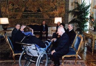 Il Presidente della Repubblica Oscar Luigi Scalfaro incontra Ambrogio Fogar