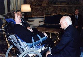 Il Presidente della Repubblica Oscar Luigi Scalfaro incontra Ambrogio Fogar