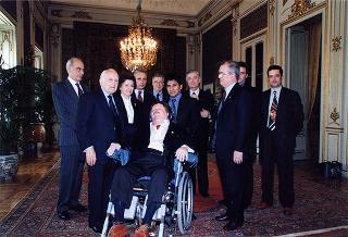 Il Presidente della Repubblica Oscar Luigi Scalfaro incontra Ambrogio Fogar