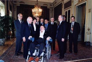 Il Presidente della Repubblica Oscar Luigi Scalfaro incontra Ambrogio Fogar