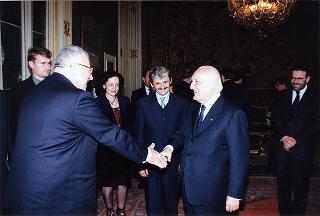Il Presidente della Repubblica Oscar Luigi Scalfaro riceve la visita dell'on. Mikulas Dzurinda, Primo Ministro della Repubblica Slovacca