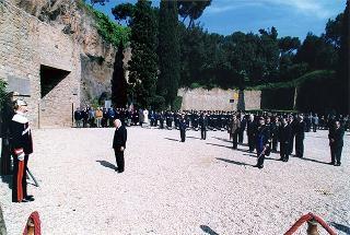 Roma, Mausoleo Ardeatino: intervento del Presidente della Repubblica alla deposizione di una corona d'alloro per la celebrazione del 54° anniversario della Liberazione
