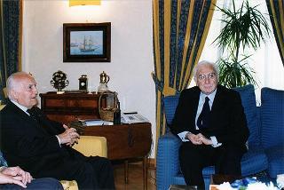 Incontro del Presidente della Repubblica Oscar Luigi Scalfaro con l'ex Presidente Francesco Cossiga