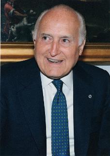Il Presidente della Repubblica Oscar Luigi Scalfaro durante il soggiorno a Villa Rosebery
