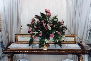Pranzo in onore del Presidente della Repubblica di Albania e della Signora Berisha. Addobbi floreali e tavoli apparecchiati nel Belvedere del Torrino