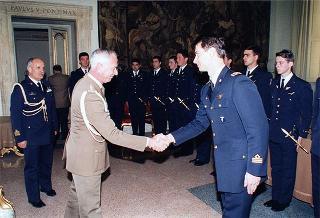 Incontro del Consigliere militare con una delegazione di ufficiali ed allievi dell'Accademia Aeronautica di Pozzuoli, in servizio di guardia d'onore al Palazzo del Quirinale