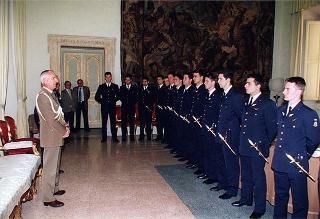 Incontro del Consigliere militare con una delegazione di ufficiali ed allievi dell'Accademia Aeronautica di Pozzuoli, in servizio di guardia d'onore al Palazzo del Quirinale