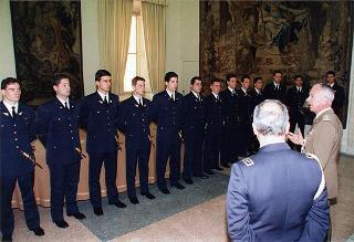 Incontro del Consigliere militare con una delegazione di ufficiali ed allievi dell'Accademia Aeronautica di Pozzuoli, in servizio di guardia d'onore al Palazzo del Quirinale