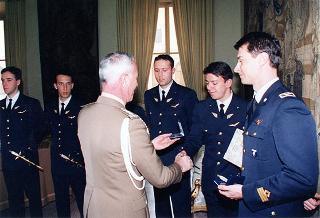 Incontro del Consigliere militare con una delegazione di ufficiali ed allievi dell'Accademia Aeronautica di Pozzuoli, in servizio di guardia d'onore al Palazzo del Quirinale