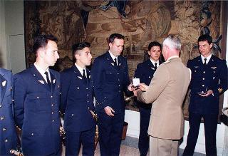 Incontro del Consigliere militare con una delegazione di ufficiali ed allievi dell'Accademia Aeronautica di Pozzuoli, in servizio di guardia d'onore al Palazzo del Quirinale