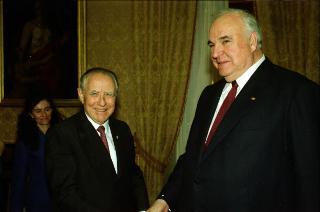 Incontro del Presidente della Repubblica Carlo Azeglio Ciampi con Helmut Kohl, ex Cancelliere della Repubblica Federale di Germania